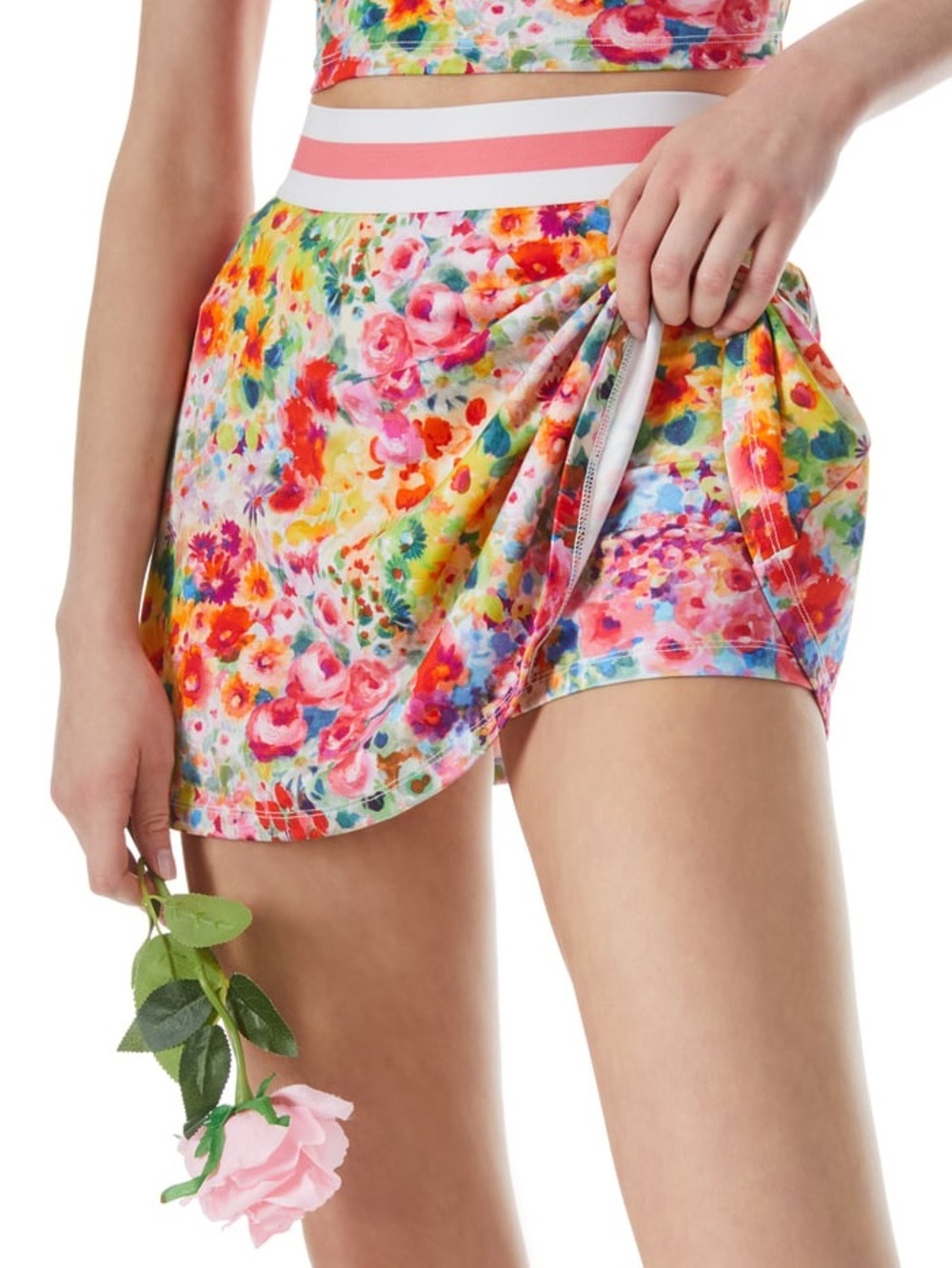 Alice + Olivia Blaise Trapeze Mini Skort in Garden Floral NEW
